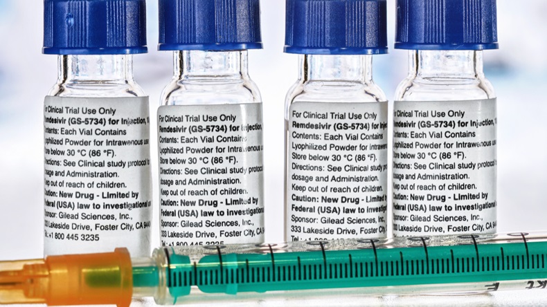 Remdesivir vials with syringe