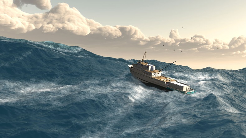 fishing boat giant wave storm rogue wave