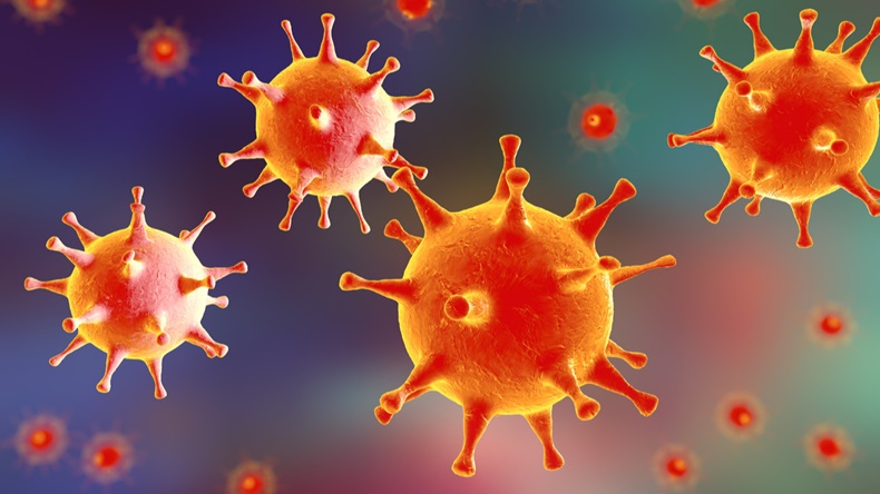 Virus. Digital illustration of Herpes virus. Realistic image of microbe, microorganism, microscopic view - Illustration 
