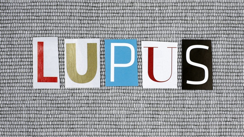 lupus word on grey background