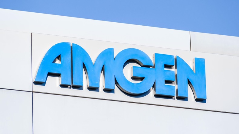 Amgen sign in Silicon Valley, 21 September 2020