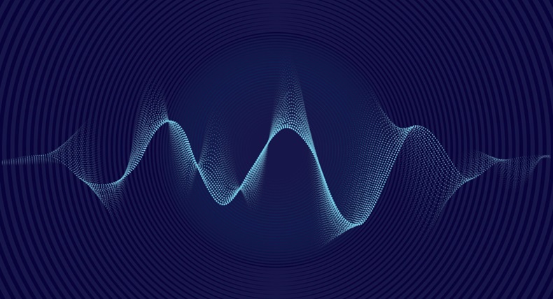 Color Sound Wave on dark Background, technology, and earthquake wave diagram concept