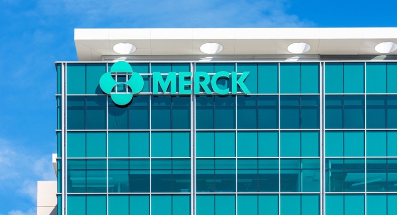 Merck sign atop Merck Research Laboratories campus in South San Francisco