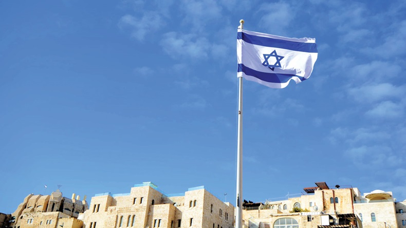 Israeli Flag in Jerusalem, israel